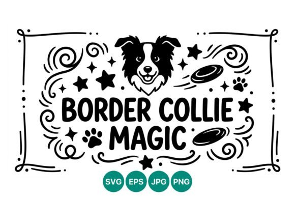 Border Collie Magic Dog Vector Art