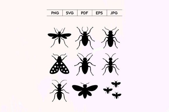 Bug Insect Silhouette Pack: Graphics & Illustrations for Themed Design