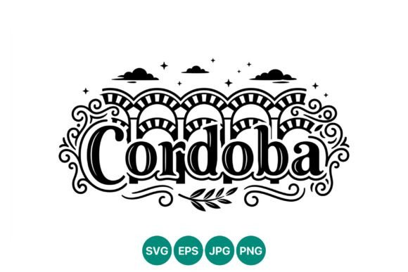 Cordoba Black and White Arches Vector: Graphics & Illustrations for Sellers