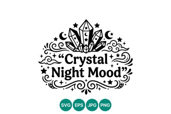 Crystal Night Mood Black White Art