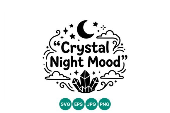 Crystal Night Mood Black White Vector Graphics