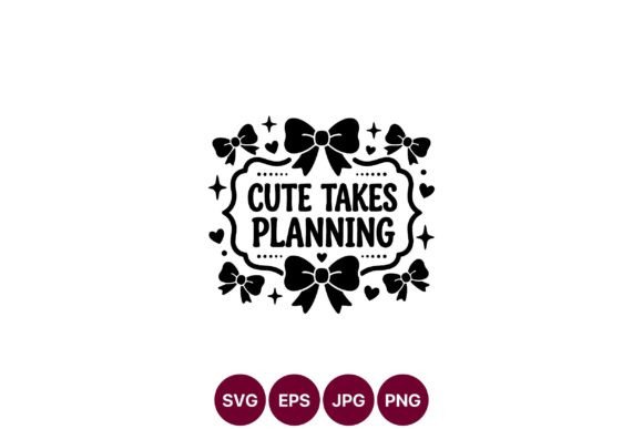 Cute Planning Bow SVG Design: Graphics & Illustrations for Real Publishing