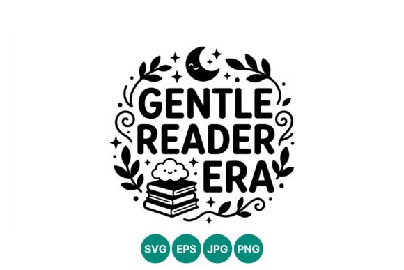 Gentle Reader Era Black and White Vector