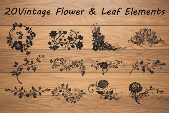 Leaf Elements SVG: Vintage Botanical Graphics & Illustrations