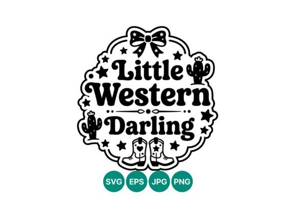 Little Western Darling Black and White Graphics