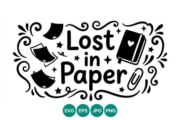 Lost in Paper Hand Lettering Vector: Graphics & Illustrations