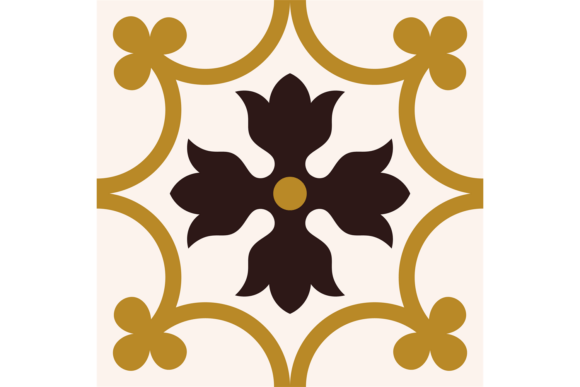 Mosaic Tile Graphics: Ornate Square Pattern Deco
