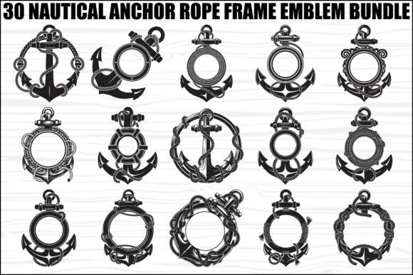 Nautical Anchor Rope SVG Bundle: Graphics & Illustrations