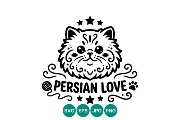Persian Love Cat Face Vector Art: Graphics & Illustrations