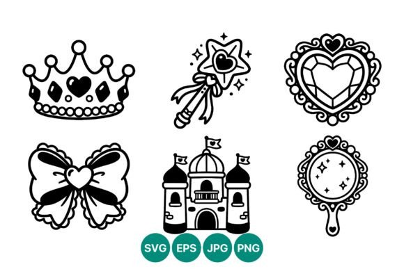 Princess Crown Magic Wand Castle Line