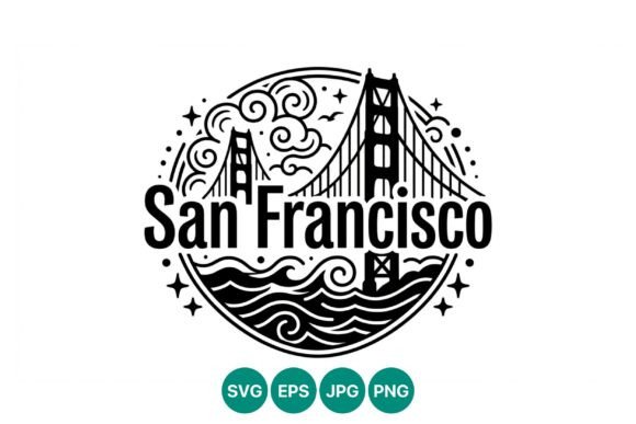 San Francisco Bridge Vector Art Design: Graphics & Illustrations