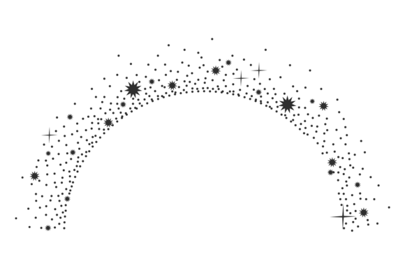 Sparkle Round Border. Stardust Decorative Graphics & Illustrations