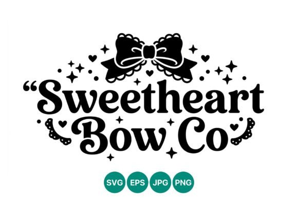 Sweetheart Bow Co Ribbon Phrase Vector: Graphics & Illustrations
