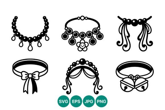 Tiara and Necklace Line Art Collection: Graphics & Illustrations